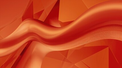 Wall Mural - orange abstract design featuring curved lines