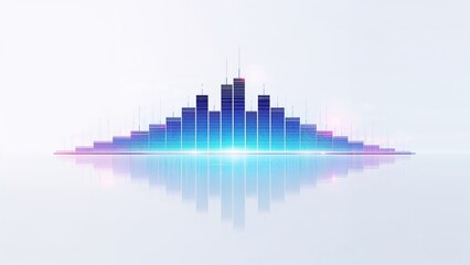 Wall Mural - white backdrop showcasing a blue sound wave equalizer