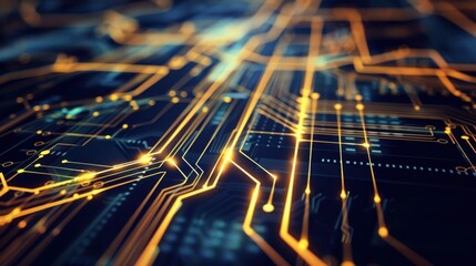 Technology background image showing shining circuit board
