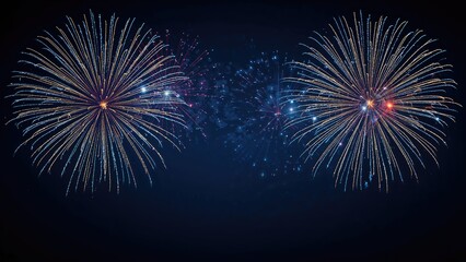 Wall Mural - Festive Fireworks Display Under the Dark Sky Marking an Anniversary