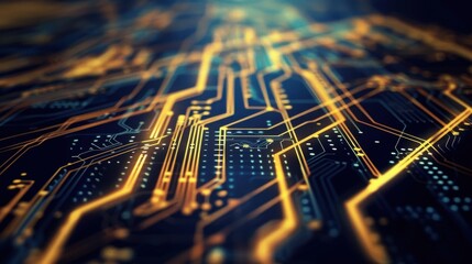 Technology background image showing shining circuit board