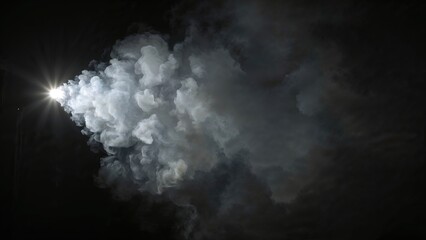 Wall Mural - bright white illumination amidst smoky stage backdrop
