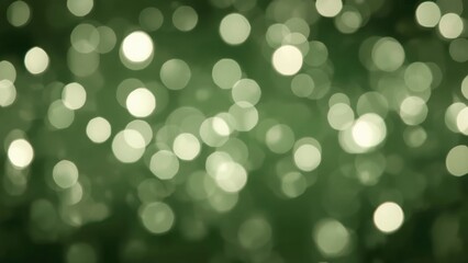 Wall Mural - blurred green backdrop with abstract white light spots, perfect for elegant design.
