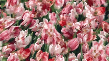 Wall Mural - soft blurred botanical motifs featuring tulip blooms