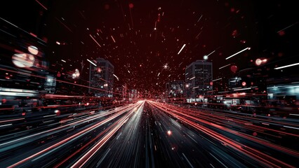 Wall Mural - red and black festive light blur design