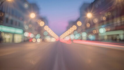 Wall Mural - hazy multicolored illuminations on street scenes. gentle pastel shades. artistic background