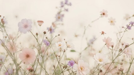Wall Mural - diffuse flower-themed backdrop