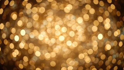 Wall Mural - soft bokeh light background with heart-shaped golden elements