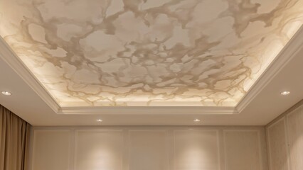 Wall Mural - out-of-focus ceiling view inside a conference space at a hospitality venue