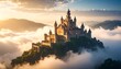 © tukang - Castle Above the Clouds Majestic Landscape at Sunrise