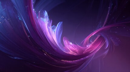 Wall Mural - Abstract Digital Art With Glowing Particles And Swirls