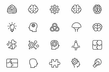Wall Mural - A thoughtful line art bundle illustrating neurodiverse conditions and developmental disabilities. Great for educational platforms, therapy centers, and awareness graphics