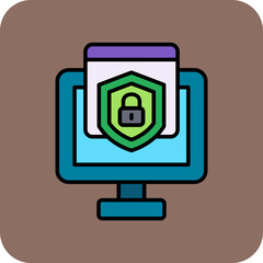 Wall Mural - cyber security icon