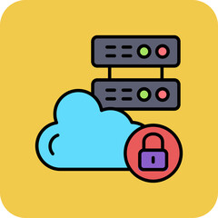 Wall Mural - cloud lock icon