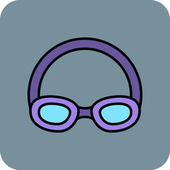 Wall Mural - swimming goggles icon