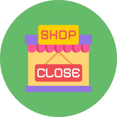 Wall Mural - close shop icon