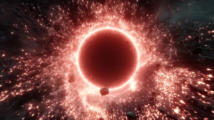 Wall Mural - Dramatic visual representations of black holes or eclipses with glowing energy rings