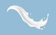 © Vector_Artist - Realistic milk splash wave on blue background. Vector dairy or cosmetic concept