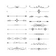 ©  PixelSouq - Set of Vintage decorative lines. text dividers. Line border. Lines separators, Borders, Vintage dividers, Underline elements. Vector illustration