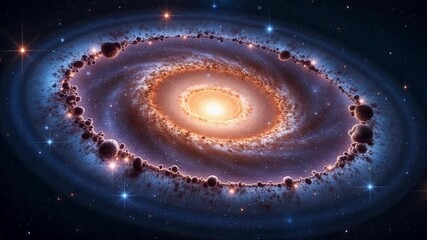 Wall Mural - Stunning 4k Video Footage of a Deep Space Vibrant Spiral Galaxy Unveiling Cosmic Beauty, Ideal for Science, Education, or a Space Exploration Project