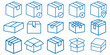 © Hike Studio 2 - Box icon. Delivery package vector set. Shipping cardboard parcel sign. Empty packing symbol . Package delivery, shipping related line icon set. Cube line editable icon set. editable stroke. vector