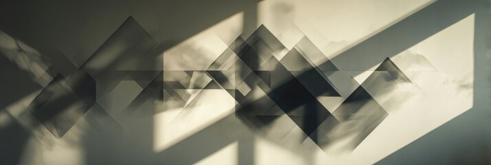 Wall Mural - abstract geometric shapes with soft shadows on wall surface