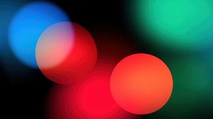 Sticker - colorful abstract circles with soft blur effect on dark background