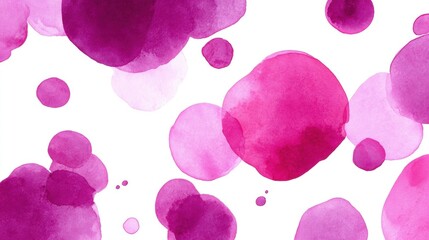 Sticker - vibrant purple and pink watercolor bubbles on white background