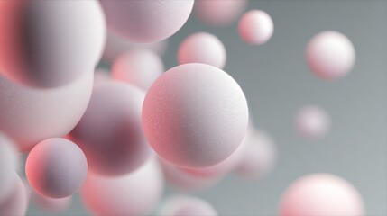 Sticker - soft pink spheres floating in a dreamlike abstract space