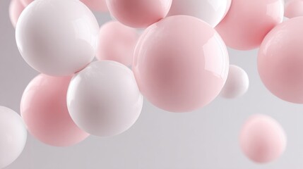 Sticker - soft pastel spheres floating in air with subtle light reflection