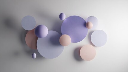 Canvas Print - abstract composition of colorful geometric shapes on flat surface