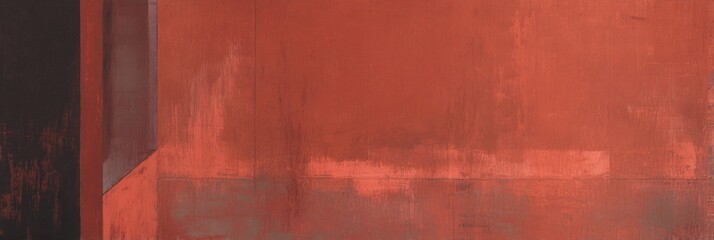 Wall Mural - Abstract Red Wall with Textured Finish and Geometric Shapes