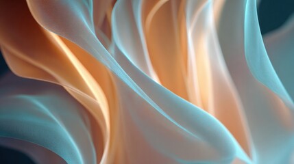 Poster - swirling soft flames and ethereal waves in a dreamy color palette