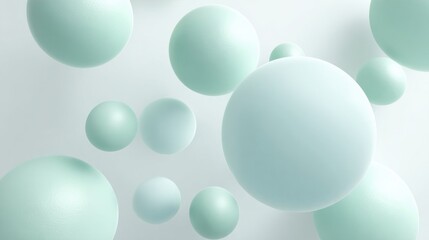 Sticker - abstract light blue and green spheres on soft background