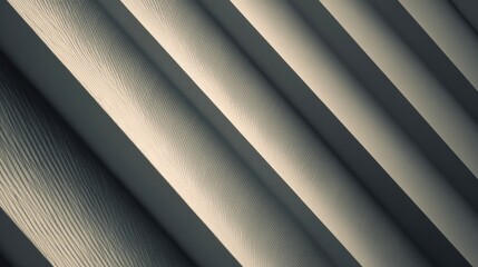 Wall Mural - Textured Diagonal Lines of Light and Shadow in Monochrome Pattern