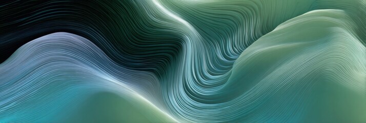 Poster - abstract waves in soft pastel tones with smooth curves and flowing patterns