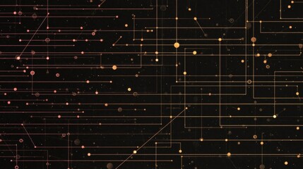 Wall Mural - abstract digital background with lines and dots in gold hues
