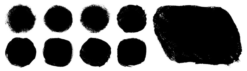 Wall Mural - grunge circle watercolor frame set. brush stroke. ink paint brush background. grunge sale banner cur
