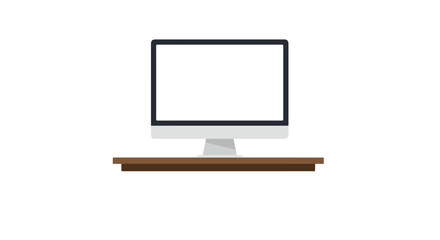 Computer on a desk in blank background for web use and promotions