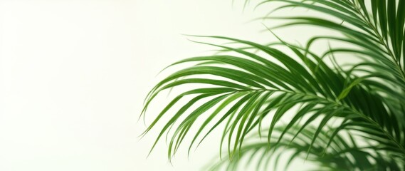 Botanical palm leaf with visible organic structure in soft light
