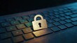© jay - Golden padlock on a dark computer keyboard symbolizing cybersecurity, data protection, privacy, and online safety in a modern digital environment