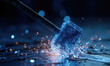 © Quelith Visuals - Quantum Forge Hammer Impact with Glowing Energy Particles and Futuristic Macro Cinematic Detail
