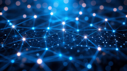 Digital Network Convergence: The stunning image features a radiant connection of digital network. A digital convergence in a vivid, eye-catching design
