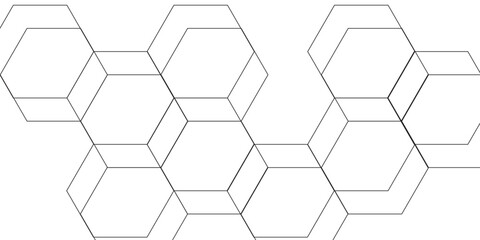 Wall Mural - abstract clean, minimalistic geometric background pattern of thin, gray, interconnected hexagons on 