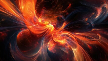 Wall Mural - abstract vibrant swirling patterns of orange and blue hues creating a mesmerizing illusion of dynami