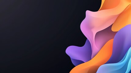 Wall Mural - colorful background with a purple and orange wave. the background is dark and the colors are bright
