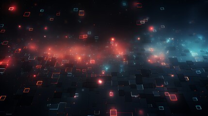 Wall Mural - computer generated image of a galaxy with many bright lights. the colors are red, blue, and green