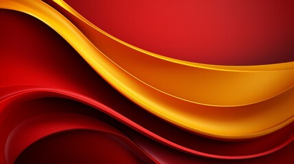 Wall Mural - red and yellow wave with a red background. the wave is very long and has a lot of detail