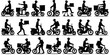 © MatStudio - Silhouette Subscription, Economy, Delivery & Gig Icons Set, ride-hailing, food delivery, gig offer, instant booking, payment released, job alert, task completion