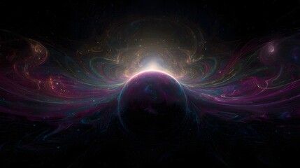 Wall Mural - abstract space background with space. Cosmic space with a planet. Abstract background illustration for meditation.